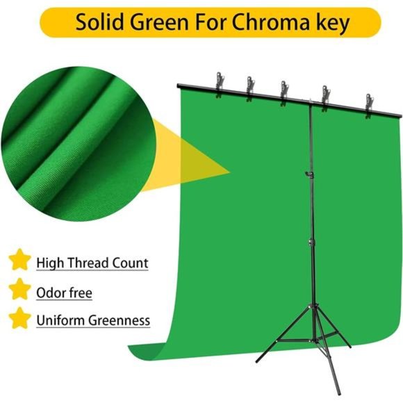 Green Screen Backdrop with Stand kit, 6.5X5ft Portable Photo Background  Stand - Picture 4 of 7